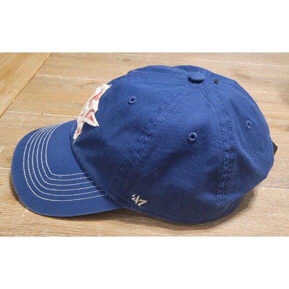 NEW Houston Astros '47 Brand MLB Blue Hat Baseball CLEAN UP Cap USA Flag Strap - Picture 2 of 4